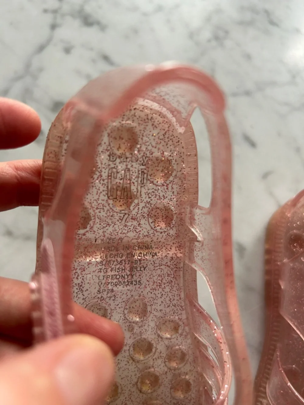 Gap Pink Glitter Jelly Sandals